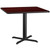 Flash Furniture XU-MAHTB-4242-T3333-GG 42”W x 42”D x 31-1/8”H Melamine Core With Mahogany Laminate Finish Cast Iron Column With Black Powder Coated Finish Square Dining Height Table