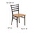 Flash Furniture XU-DG694BLAD-CLR-NATW-GG Metal Ladder Back .62" Thick Natural Finish Plywood Seat Hercules Series Restaurant Chair