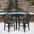 Flash Furniture CH-51090TH-4-18VRT-BK-GG 30" Dia. x 29 1/2" H Black Metal Round Table and 4 Chair Set