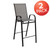 Flash Furniture 2-JJ-092H-GR-GG Gray Textilene Black Metal Frame Brazos Series Stacking Patio Barstool - Set of 2