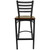 Flash Furniture XU-DG697BLAD-BAR-MAHW-GG Mahogany Finish Seat With Ladder Back Steel Black Powder Coated Frame Hercules Series Restaurant Bar Stool