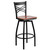 Flash Furniture XU-6F8B-XSWVL-CHYW-GG Cherry Finish Powder Coated Frame Metal X-Back Hercules Series Bar Stool