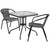 Flash Furniture TLH-073SQ-037GY2-GG Gray Steel Square Table Set with 2 Chairs
