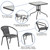 Flash Furniture TLH-073SQ-037GY2-GG Gray Steel Square Table Set with 2 Chairs