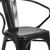 Flash Furniture CH-31270-BK-GG Black Galvanized Steel with Arms Vertical Slat Back and Drain Hole Seat Armchair