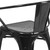 Flash Furniture CH-31270-BK-GG Black Galvanized Steel with Arms Vertical Slat Back and Drain Hole Seat Armchair