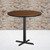 Flash Furniture XU-RD-42-WALTB-T3333B-GG Walnut Laminate Round Top PVC T-Mold Edge Table