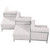 Flash Furniture ZB-IMAG-SET5-WH-GG White LeatherSoft With Integrated Stainless Steel Legs Modular Hercules Imagination Series Chair And Ottoman Set