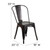 Flash Furniture CH-31230-BQ-GG Black and Antique Gold Stackable Galvanized Steel Drain Holes in Seat Stacking Side Chair