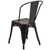 Flash Furniture CH-31230-BQ-GG Black and Antique Gold Stackable Galvanized Steel Drain Holes in Seat Stacking Side Chair