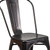 Flash Furniture CH-31230-BQ-GG Black and Antique Gold Stackable Galvanized Steel Drain Holes in Seat Stacking Side Chair