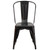 Flash Furniture CH-31230-BQ-GG Black and Antique Gold Stackable Galvanized Steel Drain Holes in Seat Stacking Side Chair