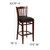 Flash Furniture XU-DGW0008BARVRT-MAH-BLKV-GG Black Vinyl Seat With Slat Back Mahogany Finish Beechwood Frame Hercules Series Restaurant Bar Stool