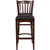 Flash Furniture XU-DGW0008BARVRT-MAH-BLKV-GG Black Vinyl Seat With Slat Back Mahogany Finish Beechwood Frame Hercules Series Restaurant Bar Stool