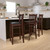 Flash Furniture XU-DGW0008BARVRT-MAH-BLKV-GG Black Vinyl Seat With Slat Back Mahogany Finish Beechwood Frame Hercules Series Restaurant Bar Stool