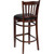 Flash Furniture XU-DGW0008BARVRT-MAH-BLKV-GG Black Vinyl Seat With Slat Back Mahogany Finish Beechwood Frame Hercules Series Restaurant Bar Stool