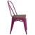 Flash Furniture ET-3534-PUR-WD-GG Purple Curved Back with Vertical Slat Textured Wood Seat Chair
