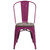 Flash Furniture ET-3534-PUR-WD-GG Purple Curved Back with Vertical Slat Textured Wood Seat Chair