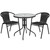 Flash Furniture TLH-087RD-037BK2-GG Black Steel Round Table Set with 2 Chairs