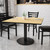 Flash Furniture XU-NATTB-4242-TR24-GG 42" W Square Natural Laminated Dining Height Table with Pedestal Base