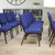 Flash Furniture XU-CH-60096-NVY-BAS-GG Navy Blue 19" Width Gold Vein Frame Finish Hercules Series Stacking Church Chair