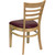 Flash Furniture XU-DGW0005LAD-NAT-BURV-GG Wood Ladder Back Burgundy Vinyl Upholstered Seat Hercules Series Restaurant Chair