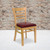 Flash Furniture XU-DGW0005LAD-NAT-BURV-GG Wood Ladder Back Burgundy Vinyl Upholstered Seat Hercules Series Restaurant Chair