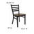 Flash Furniture XU-DG694BLAD-MAHW-GG Metal Ladder Back .62" Thick Mahogany Finish Plywood Seat Hercules Series Restaurant Chair