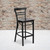 Flash Furniture XU-DG6R9BLAD-BAR-MAHW-GG Mahogany Finish Seat With Ladder Back Steel Black Powder Coated Frame Hercules Series Restaurant Bar Stool