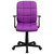 Flash Furniture GO-1691-1-PUR-A-GG Purple Vinyl Nylon Arms Mid Back Design Swivel Task Chair