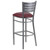 Flash Furniture XU-DG-60402-BAR-BURV-GG Burgundy Vinyl Seat With Slat Back Steel Silver Powder Coated Frame Hercules Series Restaurant Bar Stool