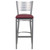 Flash Furniture XU-DG-60402-BAR-BURV-GG Burgundy Vinyl Seat With Slat Back Steel Silver Powder Coated Frame Hercules Series Restaurant Bar Stool