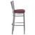Flash Furniture XU-DG-60402-BAR-BURV-GG Burgundy Vinyl Seat With Slat Back Steel Silver Powder Coated Frame Hercules Series Restaurant Bar Stool