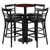 Flash Furniture RSRB1034-GG 24" Dia. Round Mahogany Laminate Finish Table and 4 Black Bar Stools Set