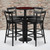 Flash Furniture RSRB1034-GG 24" Dia. Round Mahogany Laminate Finish Table and 4 Black Bar Stools Set
