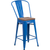 Flash Furniture CH-31320-24GB-BL-WD-GG Blue Metal Curved Back With Vertical Slat Counter Height Bar Stool