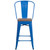 Flash Furniture CH-31320-24GB-BL-WD-GG Blue Metal Curved Back With Vertical Slat Counter Height Bar Stool
