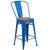 Flash Furniture CH-31320-24GB-BL-WD-GG Blue Metal Curved Back With Vertical Slat Counter Height Bar Stool