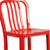Flash Furniture CH-61200-30-RED-GG Red Galvanized Steel Vertical Slat Back Bar Stool