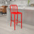 Flash Furniture CH-61200-30-RED-GG Red Galvanized Steel Vertical Slat Back Bar Stool