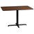 Flash Furniture XU-WALTB-2442-T2230-GG 42" W Rectangular Walnut Laminated Dining Height Table with Four Pointed Pedestal Base