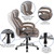 Flash Furniture GO-2092M-1-TP-GG Taupe Bonded Leather Padded Arms High Back Design Hercules Series Big & Tall Executive Swivel Office Chair