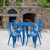 Flash Furniture CH-51090TH-4-18CAFE-BL-GG 30" Dia. x 29 1/2" H Blue Metal Round Table and 4 Chair Set