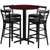 Flash Furniture HDBF1034-GG 24" Dia. x 42" H Mahogany Laminate Finish Round Table Set with 4 Metal Ladder Back Bar Stools