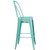 Flash Furniture ET-3534-30-MINT-GG Mint Galvanized Steel Drain Holes In Seat Bar Stool