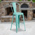 Flash Furniture ET-3534-30-MINT-GG Mint Galvanized Steel Drain Holes In Seat Bar Stool