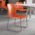 Flash Furniture RUT-238A-OR-GG Orange Metal Frame Hercules Series Contoured Stacking Chair