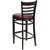 Flash Furniture XU-DGW0005BARLAD-WAL-BURV-GG Burgundy Vinyl Seat With Ladder Back Walnut Finish Beechwood Frame Hercules Series Restaurant Bar Stool