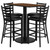 Flash Furniture RSRB1020-GG 42" Dia. x 42" H Walnut Laminate Finish Square Table Set with 4 Metal Ladder Back Metal ladder Back Bar Stools