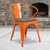 Flash Furniture CH-31270-OR-WD-GG 21.5" W x 19" D x 27.75" H Orange Bistro Stacking Armchair